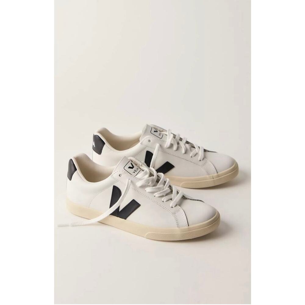 Veja White Sneakers with Black V Logo